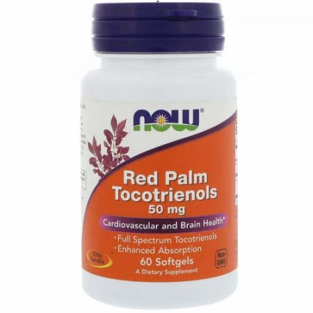 Now Foods, レッドパームトコトリエノール、50mg、ソフトジェル60粒