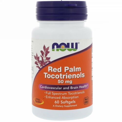 Now Foods, レッドパームトコトリエノール、50mg、ソフトジェル60粒