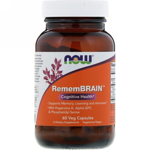 Now Foods, RememBrain, 60 Veg Capsules (Discontinued Item)