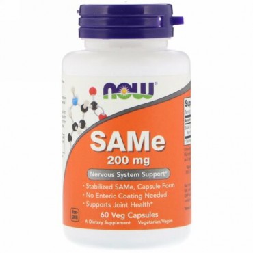 Now Foods, SAMe、200 mg、60ベジカプセル