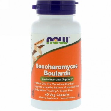 Now Foods, サッカロマイセス・ブラウディ、胃腸サポート、ベジタリアンカプセル60錠