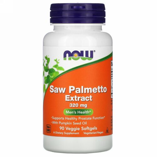 Now Foods, ノコギリヤシエキス, 男性の健康, 320 mg, 90 ベジソフトジェル