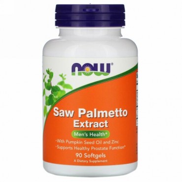 Now Foods, ソーパルメットエキス、パンプキンシードオイルと亜鉛配合、160mg、ソフトジェル 90粒