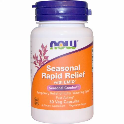 Now Foods, シーズナル高速リリーフ、 EMIQ入り、 30 植物性カプセル (Discontinued Item)
