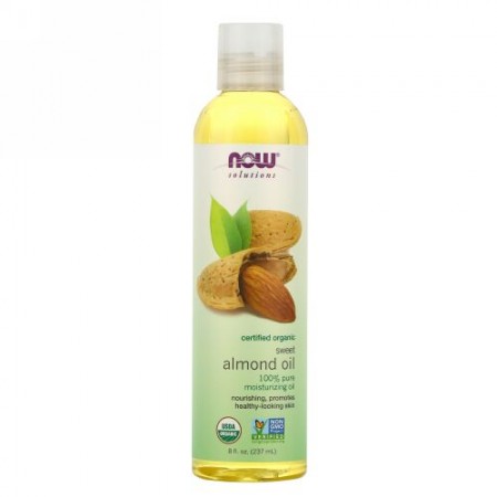 Now Foods, Solutions, Certified Organic Sweet Almond Oil, 8 fl oz (237 ml)
