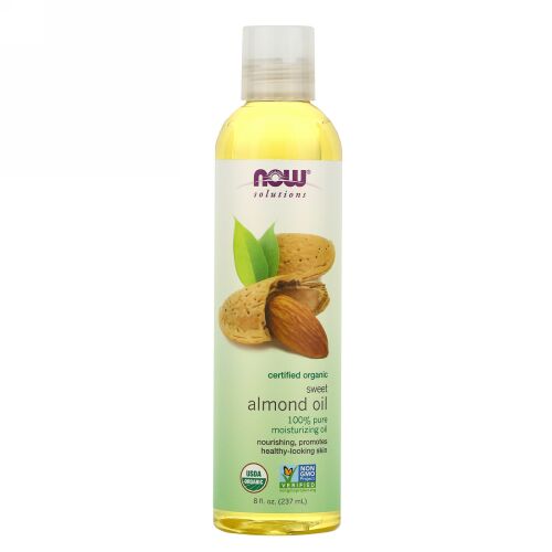 Now Foods, Solutions, Certified Organic Sweet Almond Oil, 8 fl oz (237 ml)