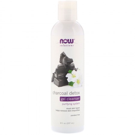 Now Foods, ソリューションズ、チャコールデトックスジェルクレンザー、8 fl oz (237 ml)