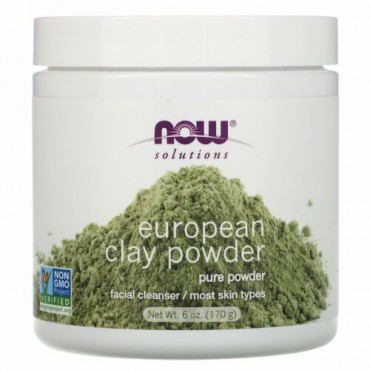 Now Foods, ソリューション、ヨーロピアンクレイパウダー、フェイシャルクレンザー、6オンス (170 g)