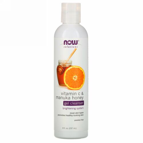 Now Foods, ソリューション, ジェルクレンザー, ビタミンC＆マヌカハニー, 8液量オンス (237 ml)
