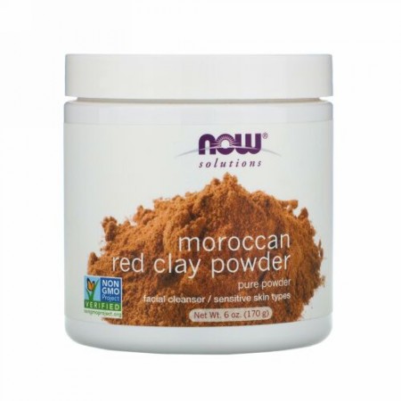 Now Foods, ソリューション、モロッコ産レッドクレイパウダー、6オンス (170 g)
