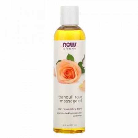 Now Foods, ソリューション, 穏やかなバラのマッサージ油（トランキル ローズマッサージオイル）, 8液量オンス (237 ml)