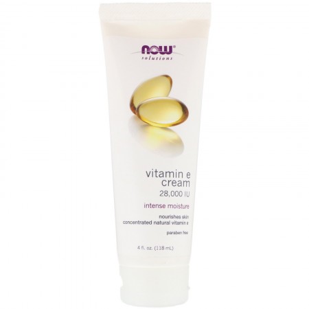 Now Foods, Solutions、ビタミンEクリーム、28,000 IU, 4 fl oz (118 ml)