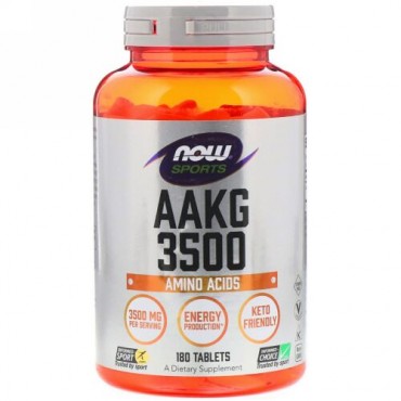 Now Foods, スポーツ、AAKG3500、アミノ酸、180粒