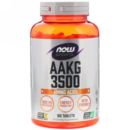 Now Foods, スポーツ、AAKG3500、アミノ酸、180粒