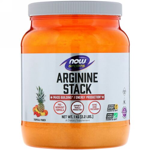 Now Foods, Sports, Arginine Stack, Tropical Punch , 2.2 lbs. (1 kg)