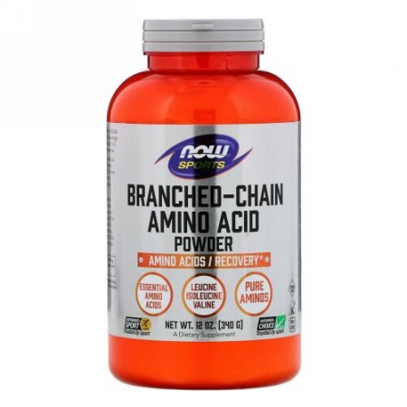 Now Foods, スポーツ、分岐鎖アミノ酸粉末、340g（12オンス）
