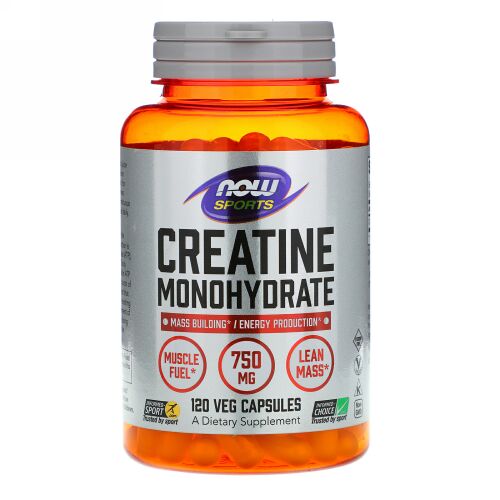 Now Foods, スポーツ、クレアチン一水和物、750mg、ベジカプセル120粒
