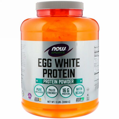 Now Foods, スポーツ、卵白プロテインパウダー、5 lbs (2268 g)