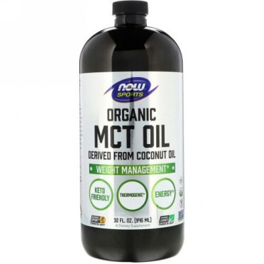 Now Foods, スポーツ、オーガニックMCTオイル、32液量オンス (946 ml)