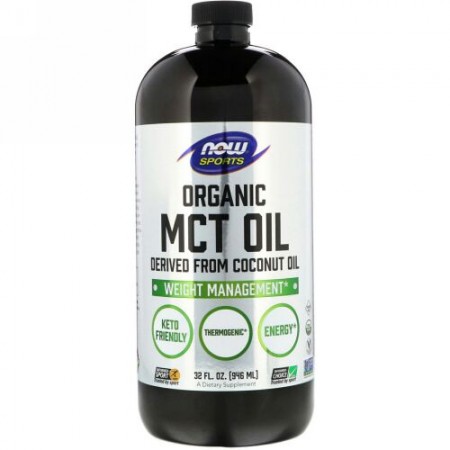 Now Foods, スポーツ、オーガニックMCTオイル、32液量オンス (946 ml)