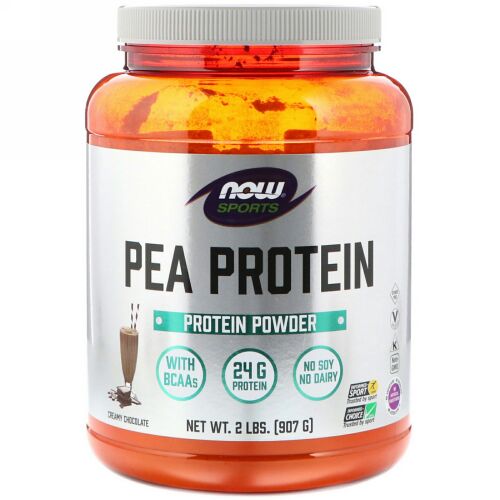 Now Foods, スポーツ、エンドウ豆プロテイン、クリーミーチョコレート、2 lbs (907 g)