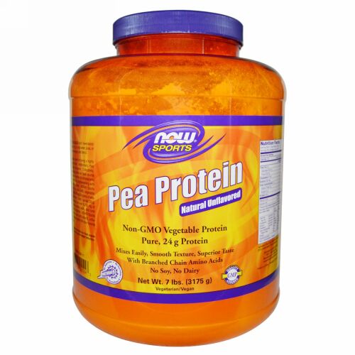 Now Foods, スポーツ、 エンドウ豆プロテイン、 自然、フレーバーなし、 7ポンド (3175 g) (Discontinued Item)