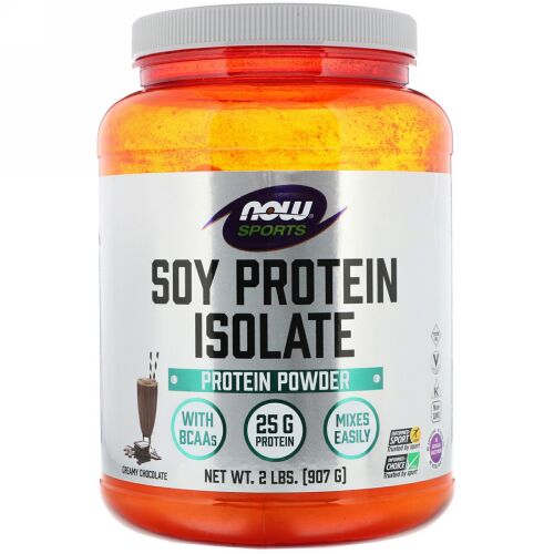 Now Foods, スポーツ、大豆タンパク質分離物、クリーミーチョコレート、907g（2lbs）