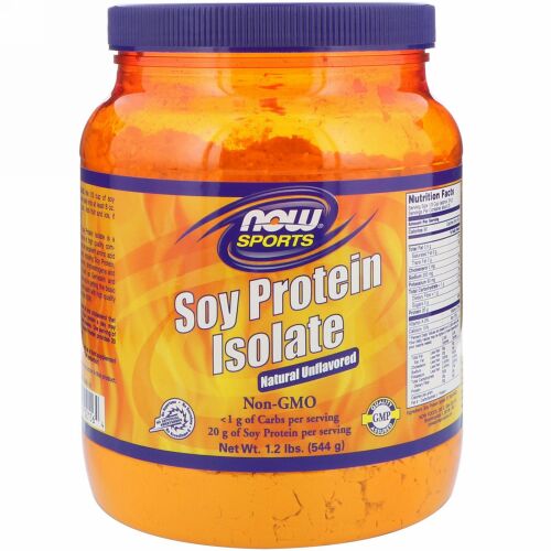 Now Foods, スポーツ、大豆プロテインアイソレート、ナチュラル無香料、1.2 lbs (544 g)