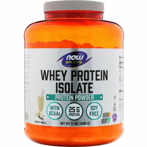 Now Foods, スポーツ、ホエイタンパク質アイソレート、クリーミーバニラ、5lb.(2,268g)