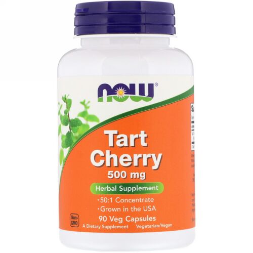 Now Foods, タルトチェリー、500mg、植物性カプセル90粒
