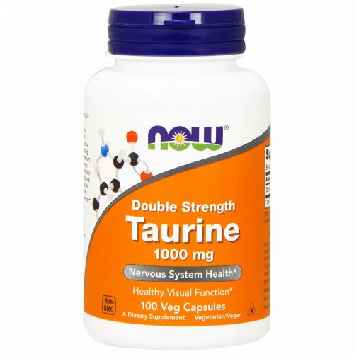 Now Foods, タウリン,ダブルストレングス, 1,000 mg, 100植物性カプセル