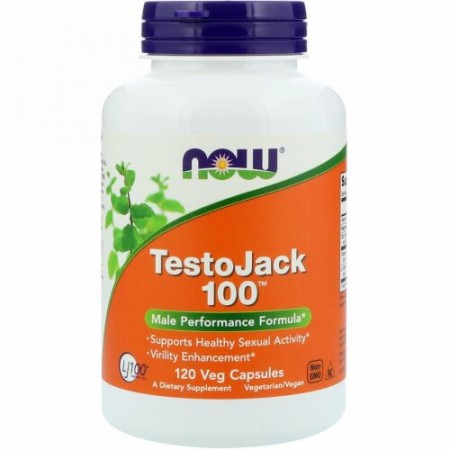 Now Foods, テストジャック100、ベジタリアンカプセル120錠