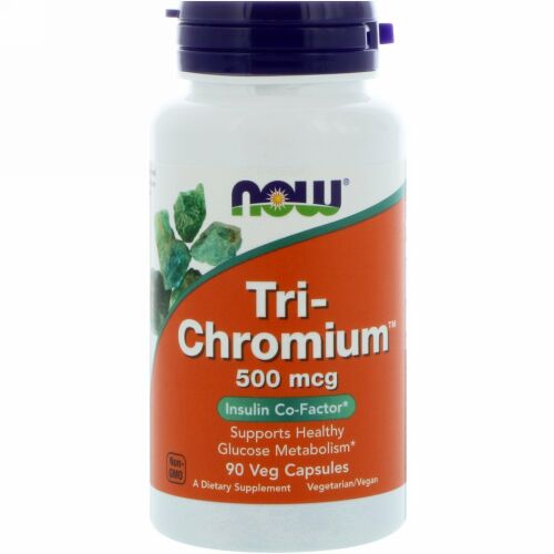 Now Foods, トリクロミウム、500 mcg、植物性カプセル90粒