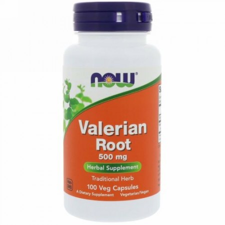 Now Foods, バレリアンルート、500mg、植物性カプセル100個
