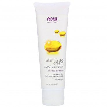 Now Foods, ビタミンD-3クリーム、1,000IU、118ml（4fl oz）