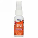 Now Foods, Vitamin D-3 & K-2, Liposomal Spray, 2 fl oz (59 ml)