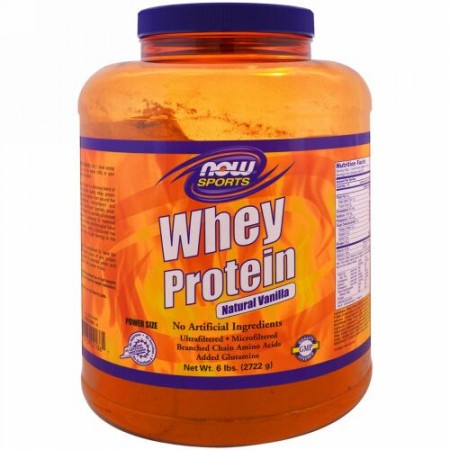 Now Foods, ホエイタンパク質, ナチュラルバニラ, 6 lbs (2722 g) (Discontinued Item)