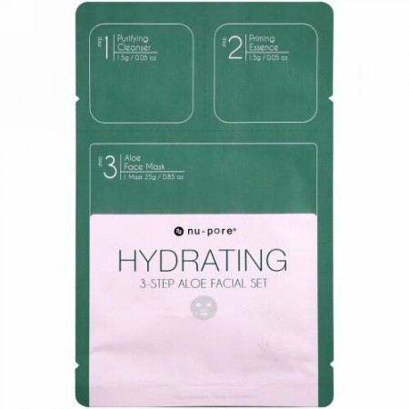 Nu-Pore, 保湿3ステップ・アロエフェイシャルセット、1パック (Discontinued Item)