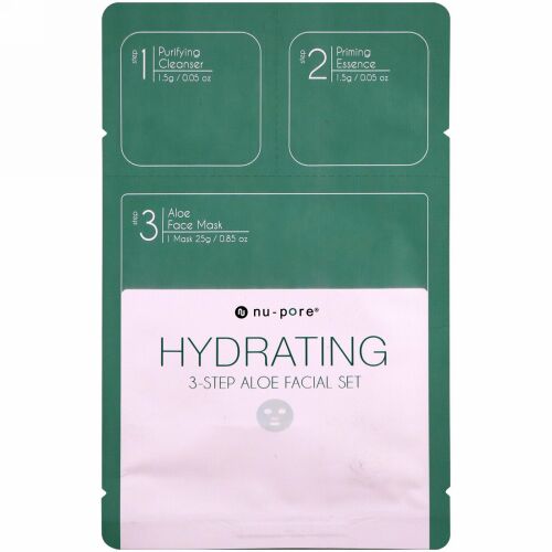 Nu-Pore, 保湿3ステップ・アロエフェイシャルセット、1パック (Discontinued Item)