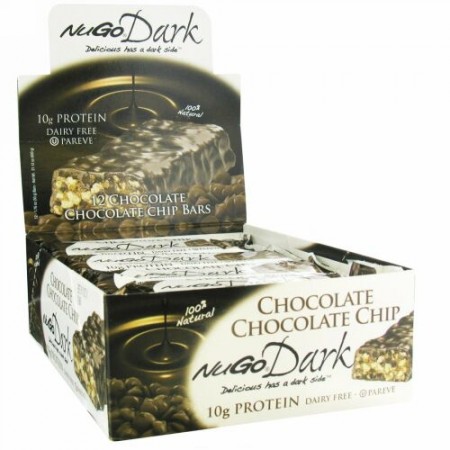 NuGo Nutrition, NuGoダーク、プロテインバー、チョコレートチョコチップ、12バー、1.76オンス（50g）