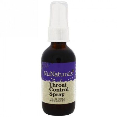 NuNaturals, スロートコントロール（のど用）スプレー、2 fl oz (59 ml) (Discontinued Item)