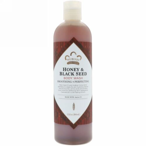 Nubian Heritage, ボディウォッシュ, ハニー & ブラックシード, 13 液量オンス (384 ml)