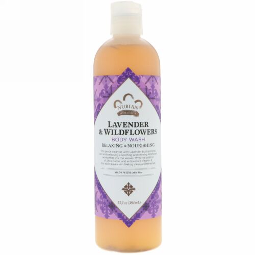 Nubian Heritage, ボディウォッシュ、ラベンダー＆ワイルドフラワーズ、13 fl oz (384 ml)