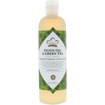 Nubian Heritage, ボディウォッシュ、オリーブオイルと緑茶、13 fl oz (384 ml) (Discontinued Item)
