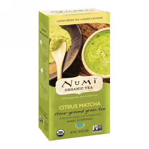 Numi Tea, オーガニック、シトラス抹茶、石うすでひいたグリーンティー、1.06 oz (30 g) (Discontinued Item)