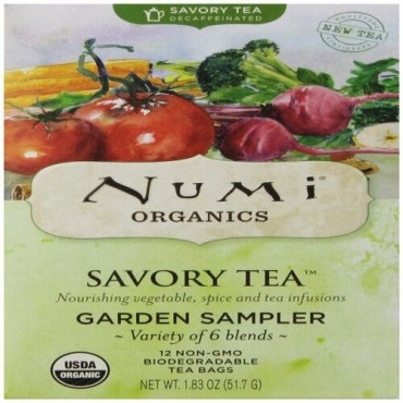 Numi Tea, Organic, Savory Tea, Garden Sampler, Assorted, Decaf, 12 tea bags (Discontinued Item)