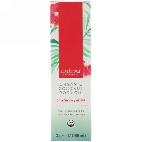 Nutiva, オーガニックココナッツオイル、至福のグレープフルーツ、3.4 fl oz (100 ml) (Discontinued Item)