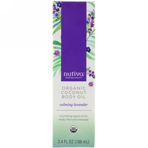 Nutiva, オーガニックココナッツオイル、心を落ち着かせるラベンダー、3.4 fl oz (100 ml) (Discontinued Item)