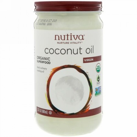 Nutiva, オーガニックココナッツオイル, バージン, 23液量オンス（680 ml）
