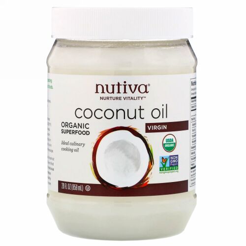 Nutiva, オーガニックココナッツオイル, バージン, 29液量オンス（858 ml）